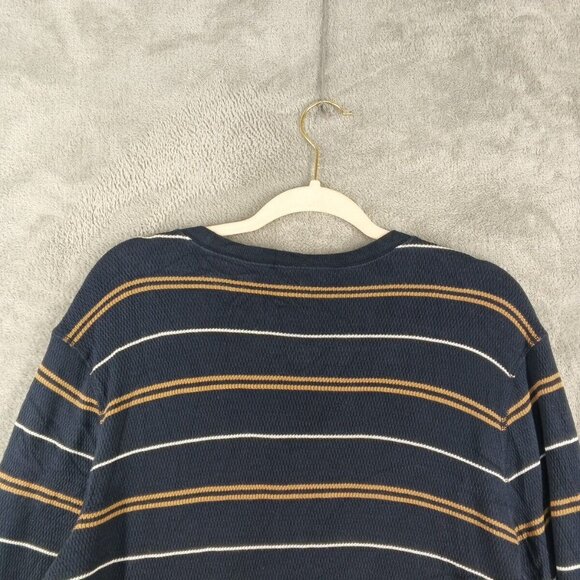GAP Men Fall Henley Sweater Size LARGE Striped Knit 100% Cotton Pullover Casual - Picture 10 of 11